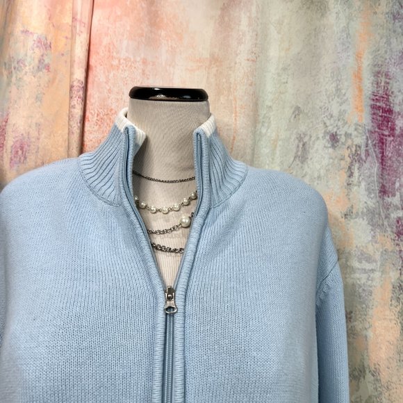 VTG๐Maxime Casual Cotton Blend 2-Way Zipper Cardigan with Stand Up Collar - Picture 4 of 16
